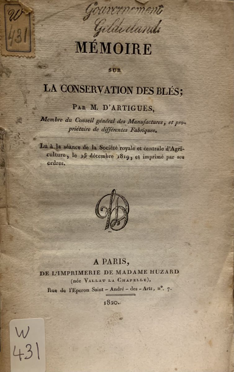 Mémoire sur la conservation des Blés
